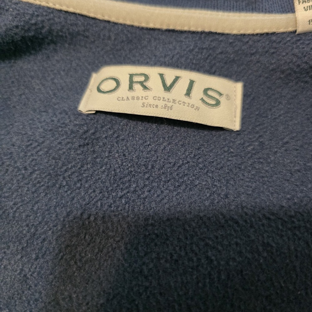 Orvis Classic Collection Fleece Lined Full Zip Blue/Gray Jacket Mens XL outdoors - Picture 15 of 15